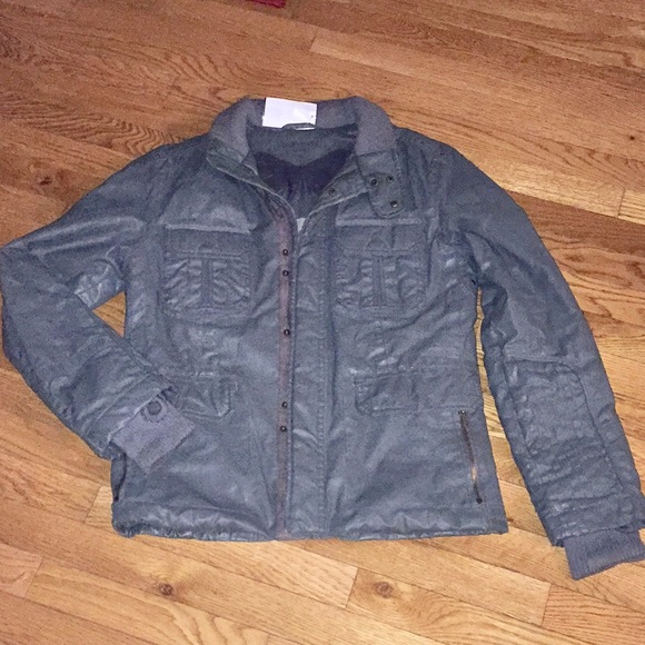 ZADIG & VOLTAIRE sz M/L STUNNING wax cotton gray field coat - Picture 1 of 7